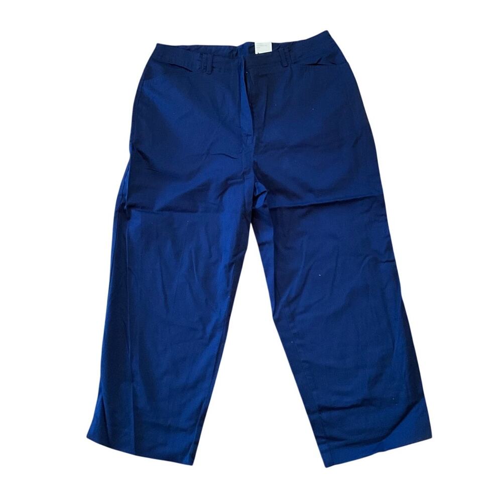 Erika Capri Pants High Rise Cotton Blend Stretch Admiral Navy Womens Size 14 NWT
